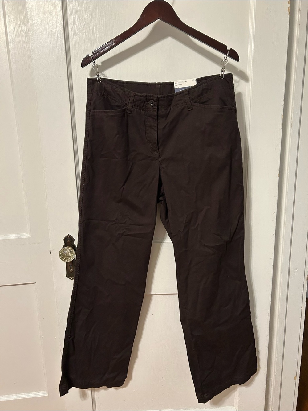 Westbound Brown Low-Rise Straight Leg Pants